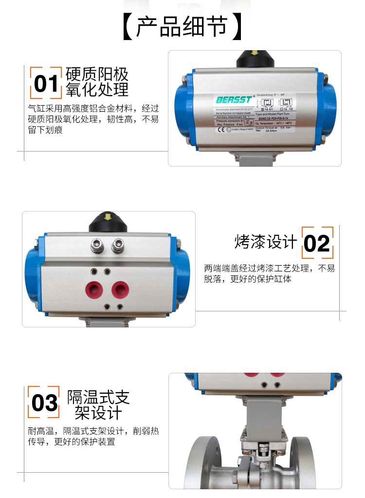【BERSST】氣動高溫球閥/法蘭球閥